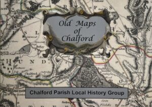Book cover for Old Maps of Chalford showing an 18th century map of the district in colour